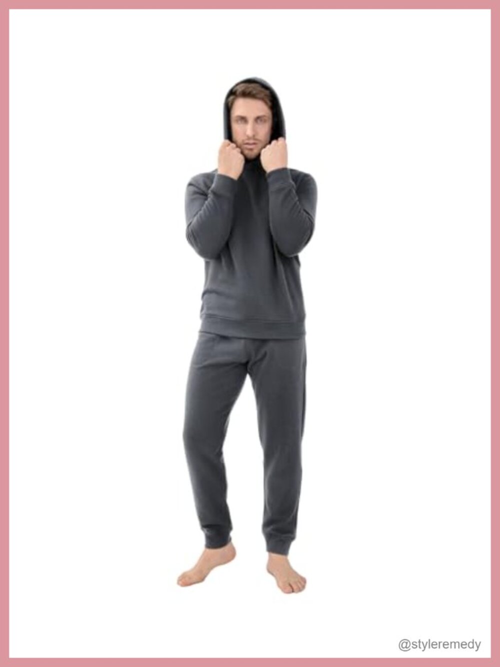 Soft Fleece Hooded Pajama Set Warm Winter Sleepwear